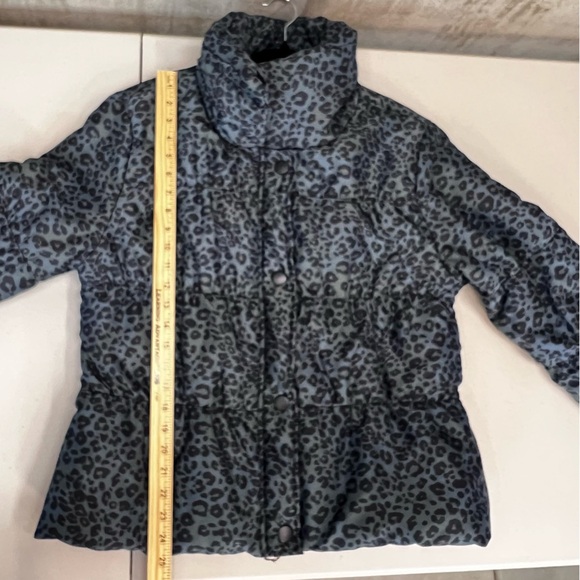 True Grit Vintage Blue Leopard Puffer Jacket Coat Size XL - Picture 5 of 10